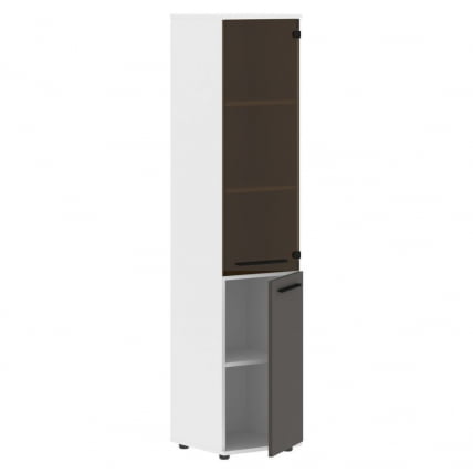 Шкаф-колонка комбинированная правая EDIS EHCS 42.2 R Мокко Черный Белый_1