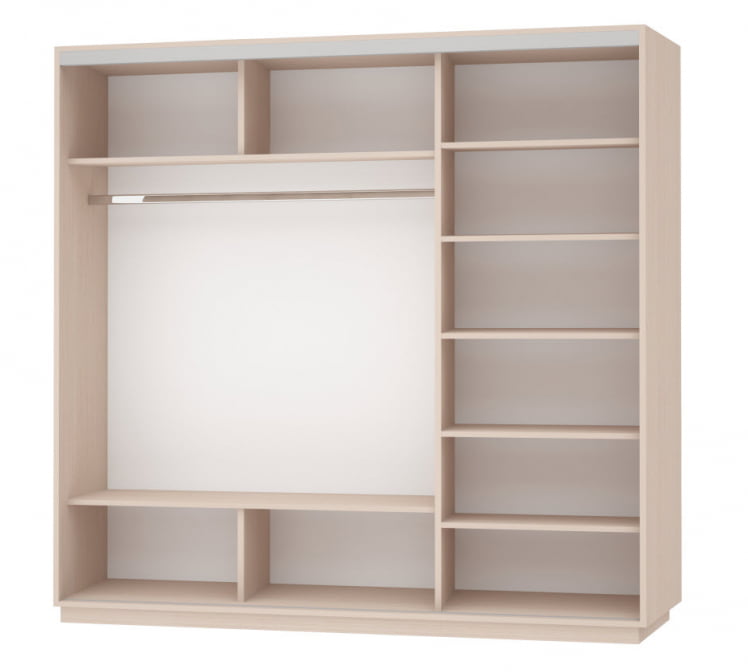 Шкаф-купе трехдверный Экспресс Трио Элемент 1800х2200h Белый снег_1