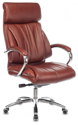 Кресло руководителя Бюрократ T-9904NSL светло-коричневый Leather Eichel_0