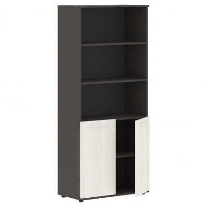 Шкаф с одним комплектом глухих малых дверей EDIS EHCS 85.5 Ясень Траун Белый Мокко_1