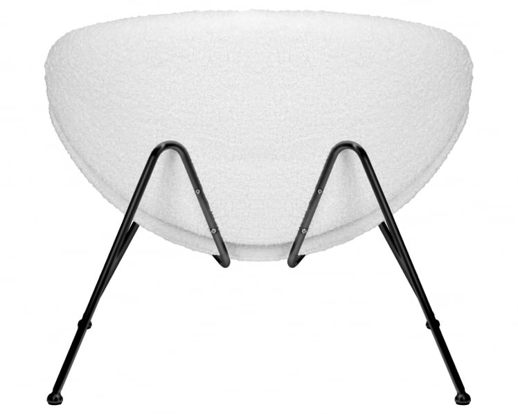 Кресло дизайнерское DOBRIN EMILY (белый (букле) ткань, черное основание)_4