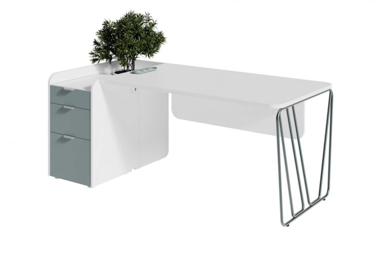 Композиция стол с ажурной ногой и левой тумбой АРТ901Л.У604 / ART901L.U604_0