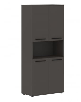 Шкаф с двумя комплектами глухих малых дверей EDIS EHCS 85.4 Мокко Черный Мокко_0