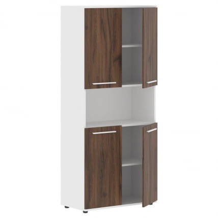 Шкаф с двумя комплектами глухих малых дверей EDIS EHCS 85.4 Дуб Денвер темный Белый Белый_1