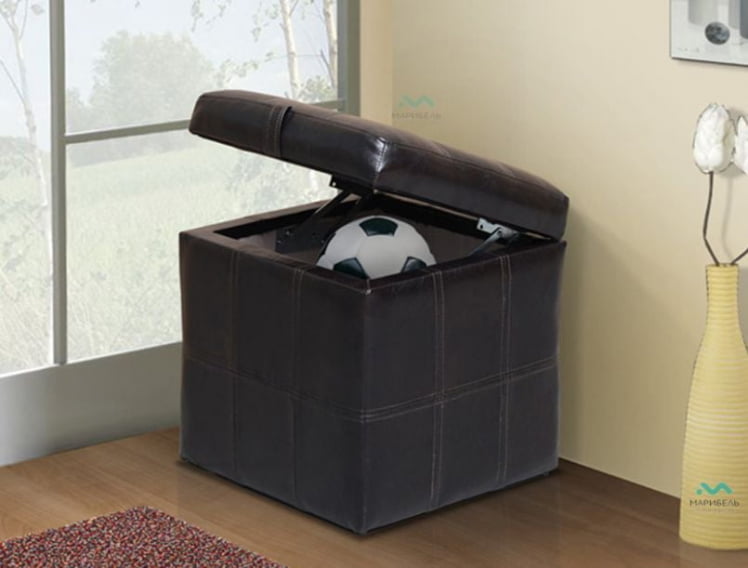 Пуфик Марибель иск.кожа КИНГ 39 Коричневый / KING_0