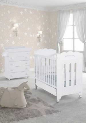 Комод Micuna Bonne Nuit пеленальный B-970 white матрасик stars grey_2