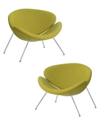 Кресло дизайнерское DOBRIN EMILY (светло-зеленая ткань AF3, хромированная сталь) 2 шт_0