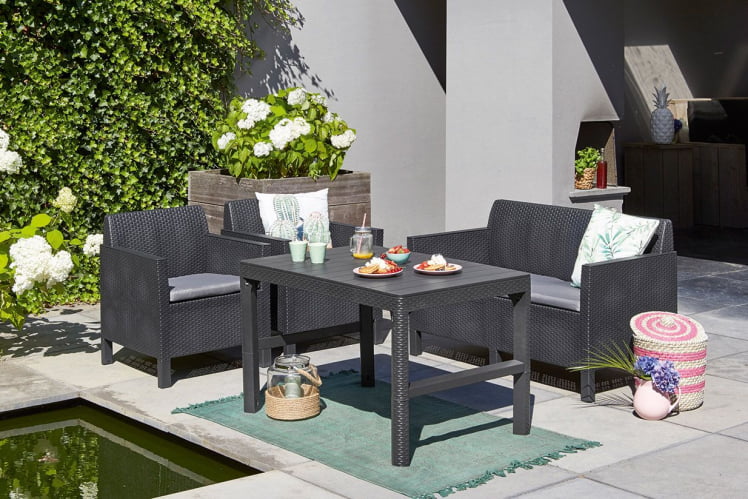 Столик Lyon rattan table Графит_2