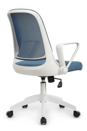 Кресло В-158 Белый Пластик/Синий / W-158_2