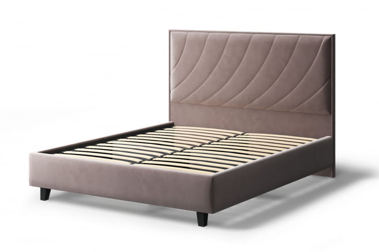 Кровать СОФИЯ 2000*1600мм (на опорах), велюр Бренди лайт 05 (кофе), (б/основания, б/матраса)_1