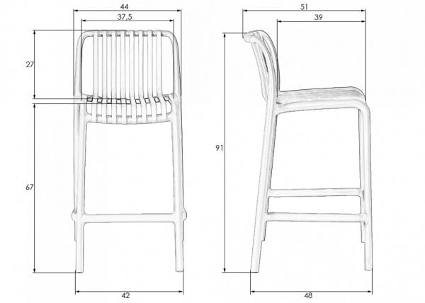 Стул полубарный DOBRIN CHLOE (белый) 4 шт_10