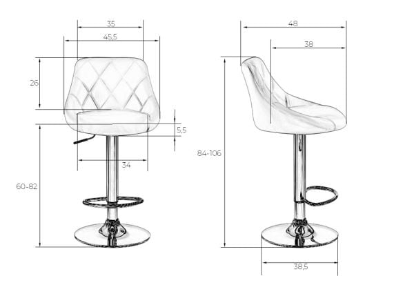 Стул барный DOBRIN LOGAN BLACK (серый велюр (MJ9-75)) 2 шт_8