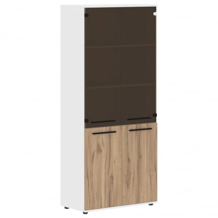 Шкаф комбинированный EDIS EHCS 85.2 Дуб Денвер светлый Черный Белый_0