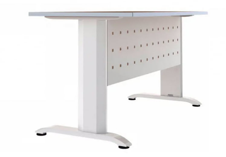 Парта двухместная Де Гласси А перфорированный экран ЛДСП Дуб Сантана/ Металл Серый_2