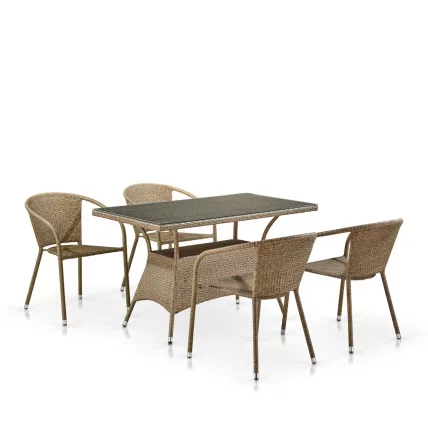 Комплект мебели из иск. ротанга T198D/Y137C-W56 Light Brown 4Pcs_0