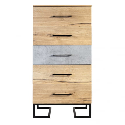 Комод Лофт с 5 ящиками Дуб натур-Бетон / Loft_2