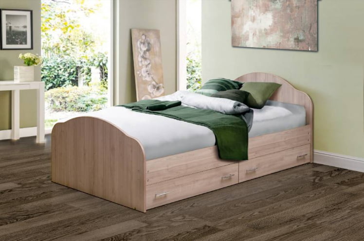 Кровать с ящиками на уголках №1 ЛДСП 1200*1900 Венге_0