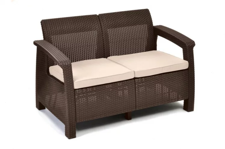 Диван двухместный Corfu Love Seat коричневый_3
