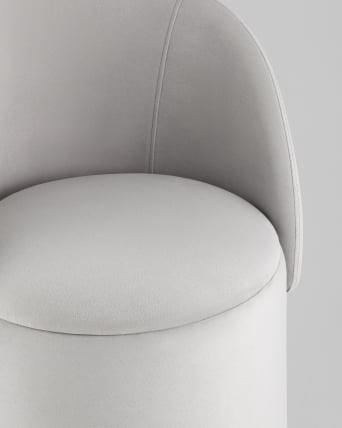 Пуф-трансформер Таунсвилл вращающийся с ящиком велюр светло-серый_9