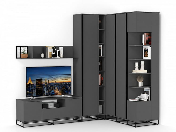 Полка навесная City средняя графит_3