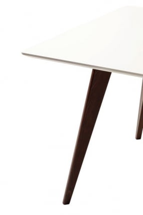 Стол Лунд 960*960 Белый Темный орех_4