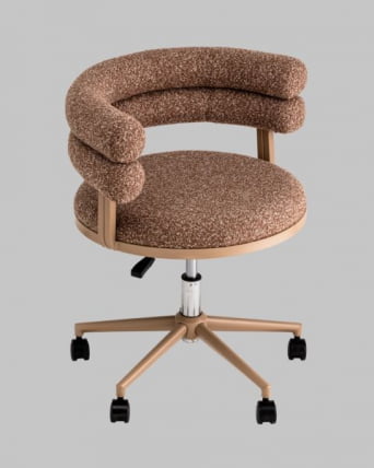 Стул офисный Ponty светло-коричневый бежевые ножки_6