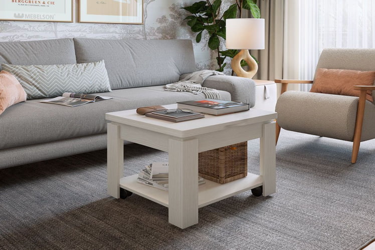 Стол-трансформер Адам 1 CZ-015 белый рамух/белый рамух_2