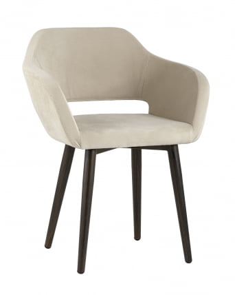 Стул с подлокотниками Саймон велюр Бежевый_0