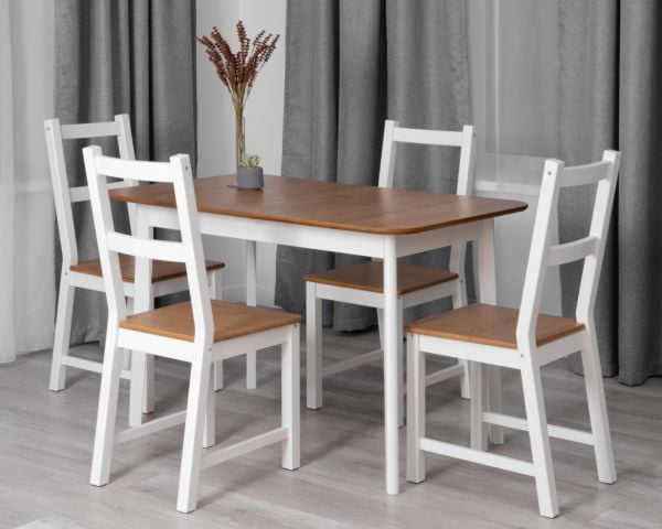 Стол Соната Люкс/ Sonata Lux table, 120х75х73 см массив сосны, антик/белый, 120х75х73 см_6