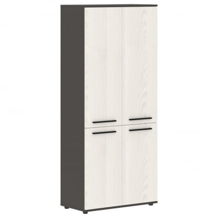 Шкаф с глухими средними и малыми дверьми EDIS EHCS 85.3 Ясень Траун Черный Мокко_0