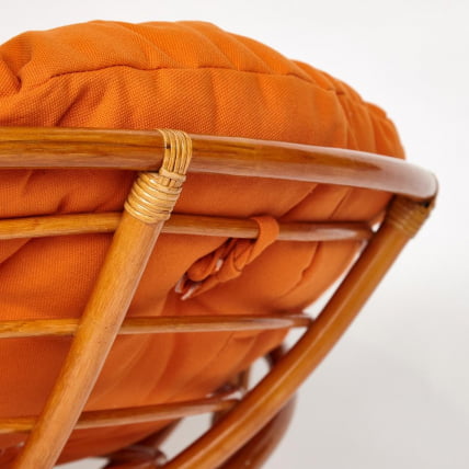 Кресло PAPASAN 23/01 W /с подушкой/ диаметр подушки 122 см, 115х101х104 см, Cognac (коньяк), ткань Оранжевый, С 23_4