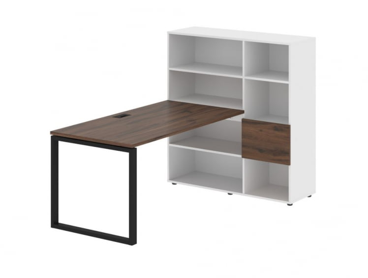 Рабочая станция EDIS EQRST 1215 Дуб Денвер темный Черный Белый_0