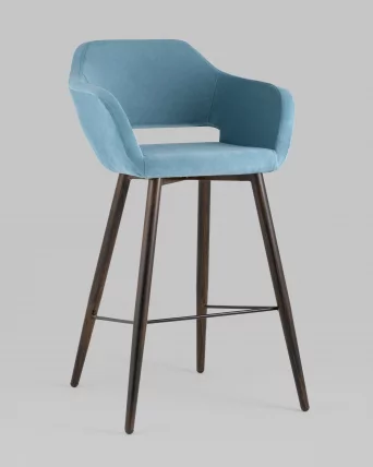 Стул барный Саймон Б велюр Пыльно-голубой_1