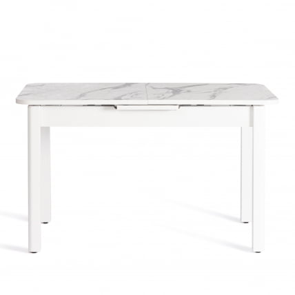 Стол ALIGERY ЛДСП/HPL/опора-массив березы , 130 х 75+30 х 75 см, Мрамор светлый/белый_2
