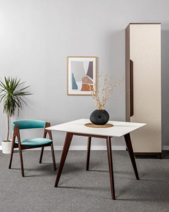 Стол Лунд 960*960 Белый Темный орех_9