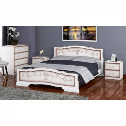 Кровать из массива Карина-6 200х180 Слоновая кость_1