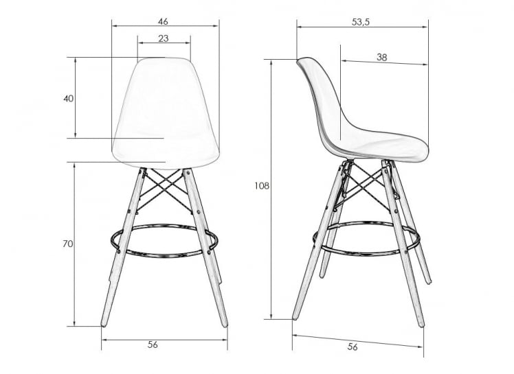 Стул барный DOBRIN DSW BAR Красный R-02_6