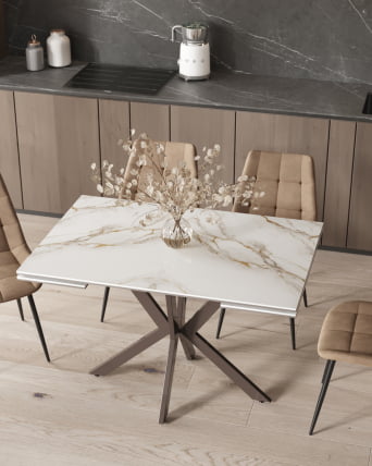 Стол раскладной Marmer 120-180*80*76 см керамика капучино_3