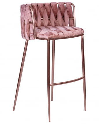 Стул барный DOBRIN EMMA ROSE GOLD (розовый велюр (VF-10))_1
