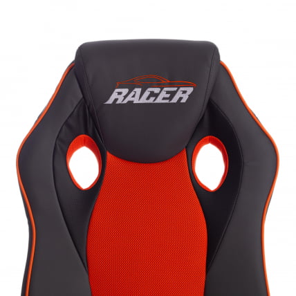 Кресло RACER кож/зам/ткань, металлик/оранжевый, 36/07_6
