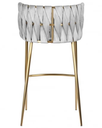 Стул барный ДОБРИН ЕММА ГОЛД (светло-серый велюр (135-37)) 4 шт / DOBRIN EMMA GOLD_5