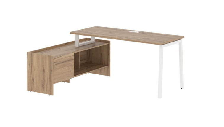 Стол с тумбой EDIS ELCT 17614 Дуб Денвер светлый Белый_0