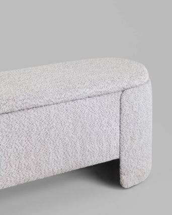 Банкетка Такс с местом для хранения букле светло-серый / Taks_4