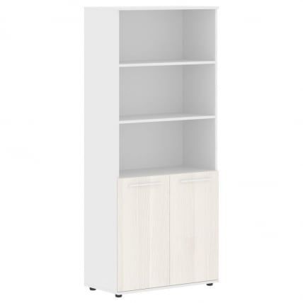 Шкаф с одним комплектом глухих малых дверей EDIS EHCS 85.5 Ясень Траун Белый Белый_0