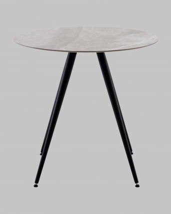 Стол Ники круглый столешница керамика Италиан лигхт грей 800 / Italian light grey_3