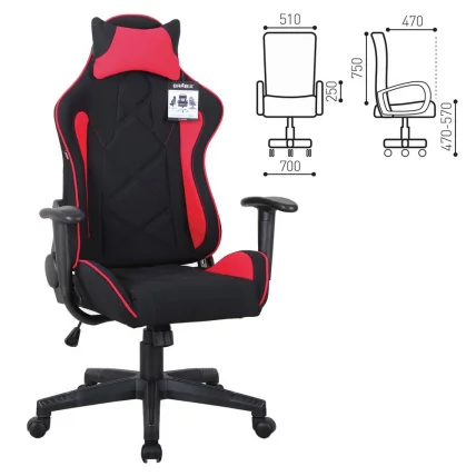 Кресло компьютерное BRABIX GT Racer GM-101 Черный-красный_0