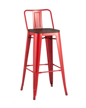 Стул барный Tolix Wood 75.5  со спинкой Красный_0