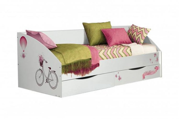Кровать одинарная Фея-3 симметричная 2000 Белая Париж_0