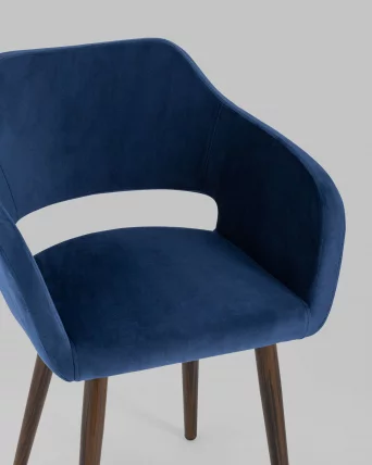 Стул с подлокотниками Саймон велюр Темно-синий_7