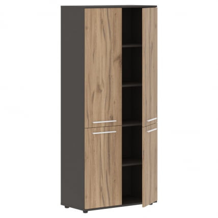 Шкаф с глухими средними и малыми дверьми EDIS EHCS 85.3 Дуб Денвер светлый Мокко Мокко_1